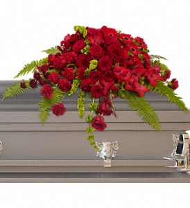 Red Rose Sanctuary Casket Spray