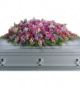 Lavender Tribute Casket Spray Sympathy Arrangement