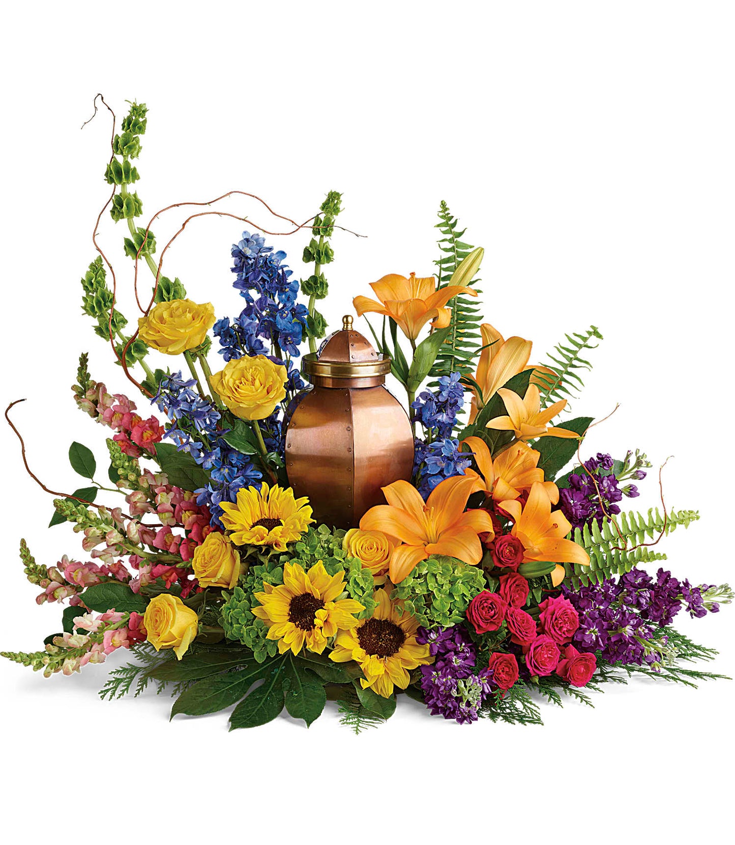 With All Our Hearts Cremation Tribute Sympathy Arrangement