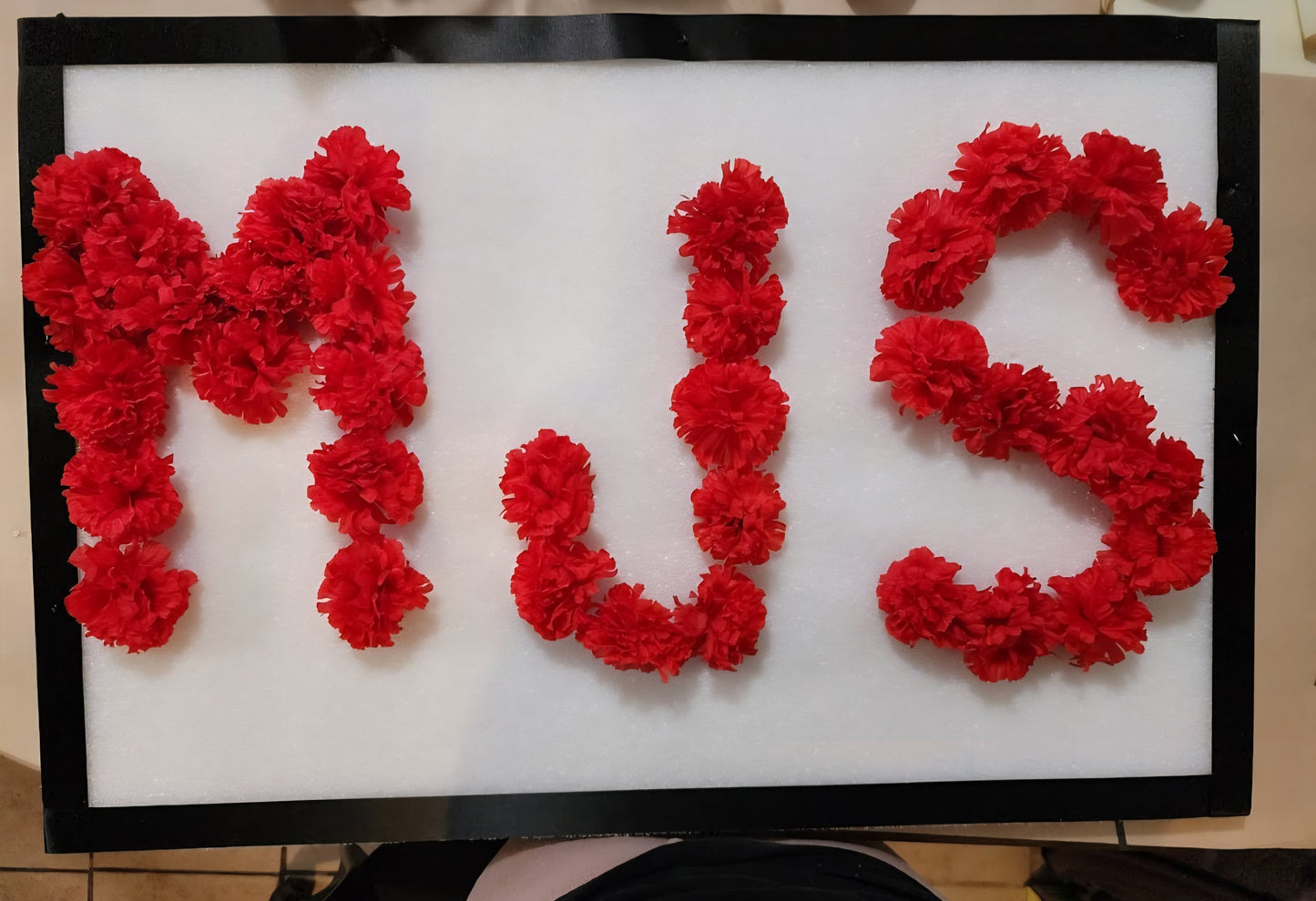 Tribute Letter Board (Silk flowers)
