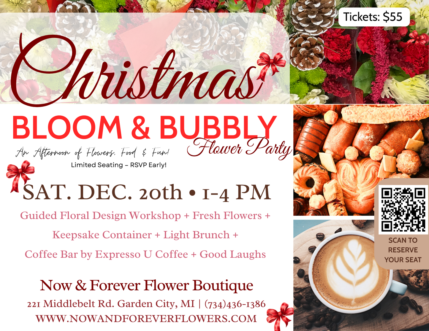 Christmas Bloom & Bubbly Flower Party