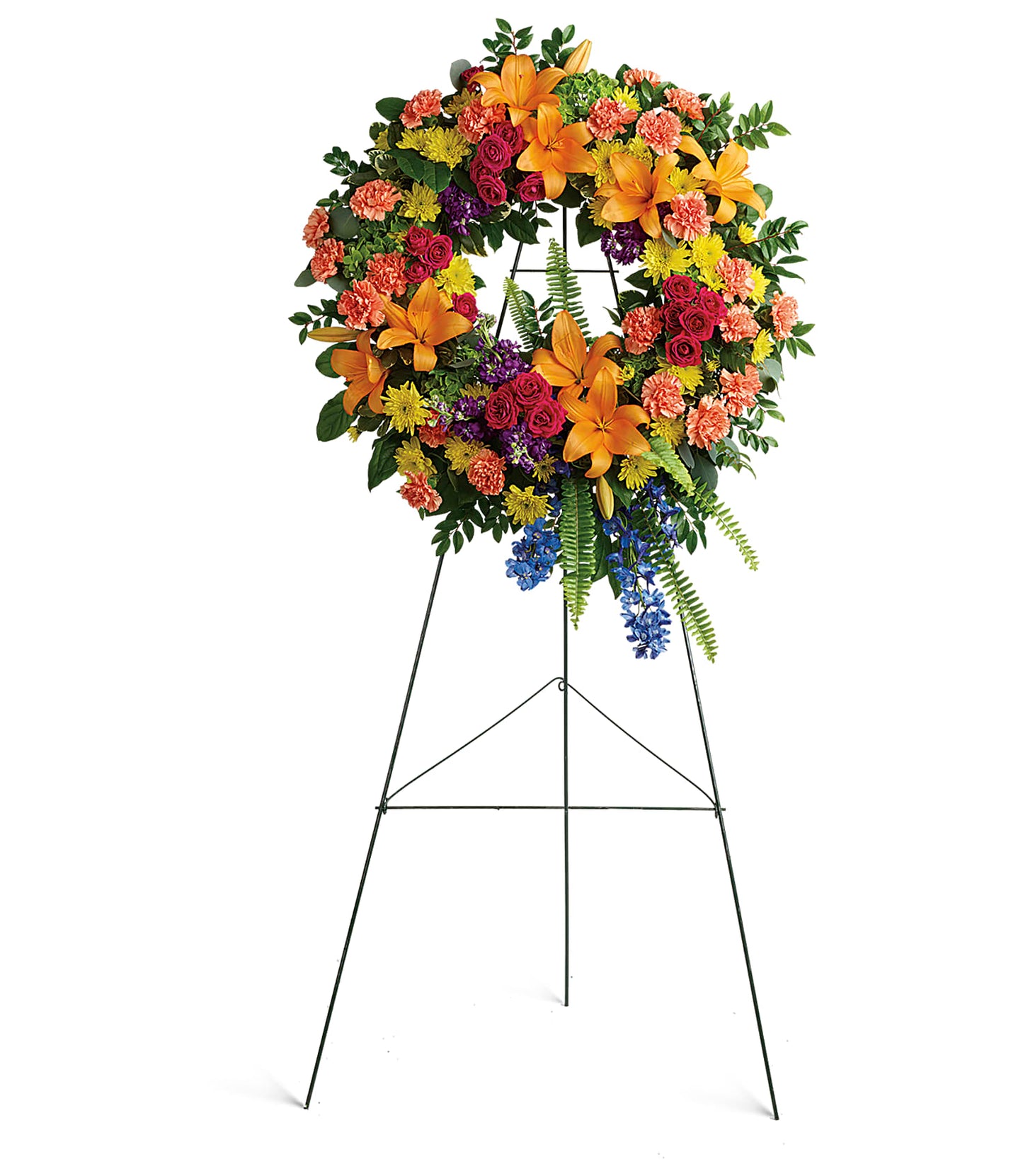 Colorful Serenity Wreath Sympathy Arrangement